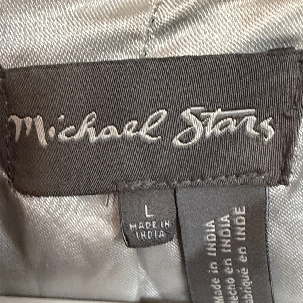 Michael Stars Charcoal Goat Suede Leather Biker Jacket - Picture 2 of 5